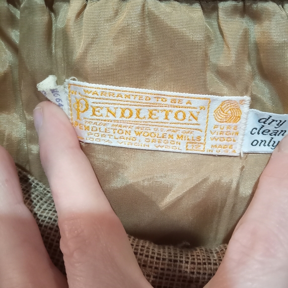 Vintage Pendleton 100% wool skirt brown size 12 - Picture 4 of 6